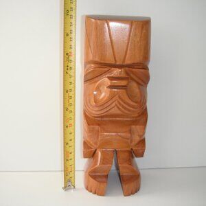 Hand Carved Solid Milo Wood Totem 10" High Maui Hawaii Figure Statue Sculpture